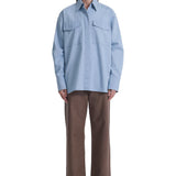 Jac and Jack Fold Shirt in Bleached Denim