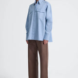 Jac and Jack Fold Shirt in Bleached Denim