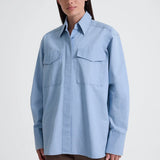 Jac and Jack Fold Shirt in Bleached Denim