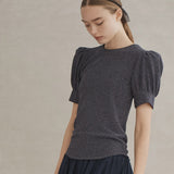 Luxe De Valentina Como Puff Sleeve T-Shirt in Twilight Metallic