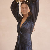 Luxe De Valentina Fontana Maxi Dress in Navy