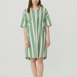 LMND Billie Midi Dress in Forest Multi Stripe