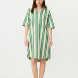 LMND Billie Midi Dress in Forest Multi Stripe