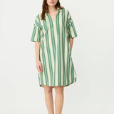 LMND Billie Midi Dress in Forest Multi Stripe