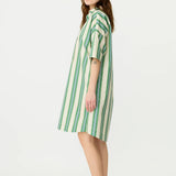 LMND Billie Midi Dress in Forest Multi Stripe