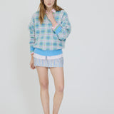LMND Dakota Knit In Grape Mist Plaid