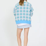 LMND Dakota Knit In Grape Mist Plaid