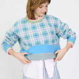 LMND Dakota Knit In Grape Mist Plaid