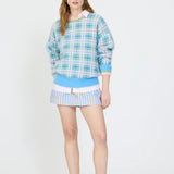 LMND Dakota Knit In Grape Mist Plaid