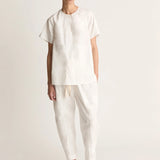 Lee Mathews Poplin Tee in Natural