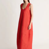 Lee Mathews Carmen dress in Cherry