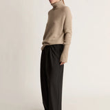 Lee Mathews Cashmere Turtleneck in Gravel
