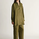 Lee Mathews Eden Tunic in Khaki Green
