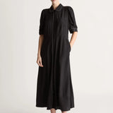 Lee Mathews Cassini Short Sleeve Dress in Black