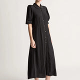 Lee Mathews Cassini Short Sleeve Dress in Black