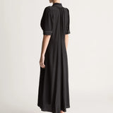 Lee Mathews Cassini Short Sleeve Dress in Black