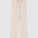 Lee Mathews Cotton Cashmere Wide Leg Pant in Oat