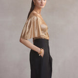 Luxe De Valentina Farfalla T-Shirt in Cartier Gold