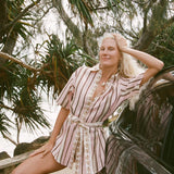 Maggie Marilyn Just Getting Good Shirt Dress in Neopolitan Ice Cream Stripe