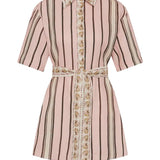 Maggie Marilyn Just Getting Good Shirt Dress in Neopolitan Ice Cream Stripe