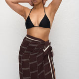 Matteau Silk Sarong in Bamboo Aubergine