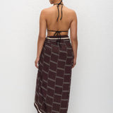 Matteau Silk Sarong in Bamboo Aubergine