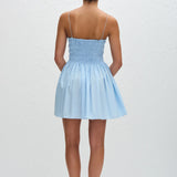 Matteau Shirred Bodice Mini Dress in Sky