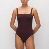 Matteau Square Maillot in Aubergine Crinkle