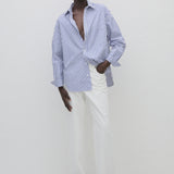 Matteau Classic Stripe Shirt in Cobalt Stripe