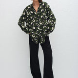 Matteau Long Sleeve Sleeve Silk Shirt in Agave