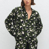 Matteau Long Sleeve Sleeve Silk Shirt in Agave