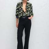 Matteau Long Sleeve Sleeve Silk Shirt in Agave