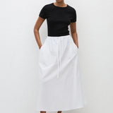 Matteau Drawcord Skirt in White