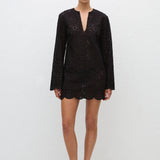 Matteau Broderie Tunic Dress in Black