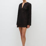 Matteau Broderie Tunic Dress in Black