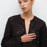 Matteau Broderie Tunic Dress in Black