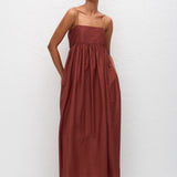 Matteau Empire Pintuck Bodice Dress in Maroc
