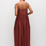 Matteau Empire Pintuck Bodice Dress in Maroc