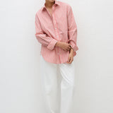 Matteau Classic Stripe Shirt in Rose Stripe