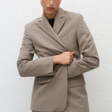 Matteau Relaxed Tailored Blazer in Taupe