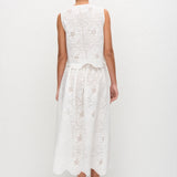 Matteau Broderie Tie Blouse in White