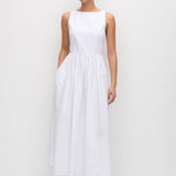 Matteau Open Back Midi Dress in White