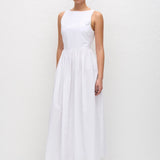 Matteau Open Back Midi Dress in White