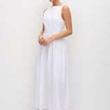 Matteau Open Back Midi Dress in White