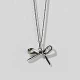 Meadowlark Bow Charm Necklace 50cm in Sterling Silver