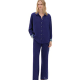Muma World Deep Sea Contrast Long Sleeve Shirt in Navy