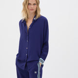 Muma World Deep Sea Contrast Long Sleeve Shirt in Navy