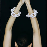 Pearl Octopuss.y Diamond Tire Bracelet in Silver