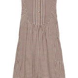 Posse Callie Shift Mini Dress in Petite Mocha Gingham