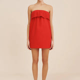 Posse Beryl Strapless Mini Dress in Ruby